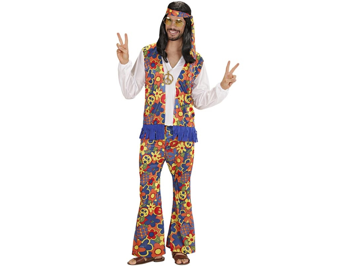 Disfraz de Hombre Hippie con cinta y medallón para hombre