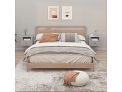 Mesitas de Noche de Pared 2 Pzs 50X36X40 Cm Gris Cemento