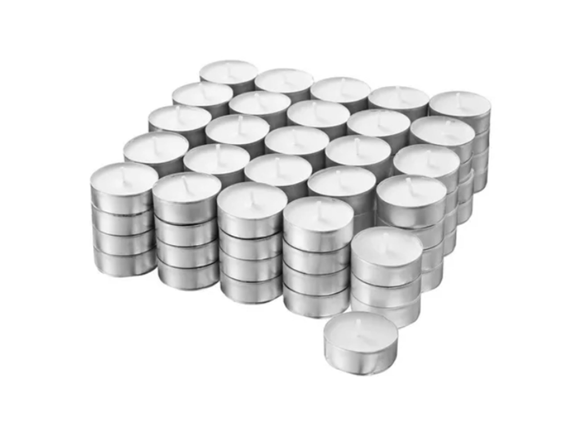 2026-100 Velas De Té Inscentes 4 Horas Sin Humo Sin Goteo Mini Parafina Para Bodas Blancas