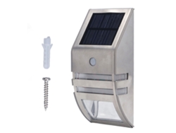2026-lámpara Solar De Pared Con Sensor De Movimiento Pir Luz Blanca 40lm Acero Inoxidable Para Exterior