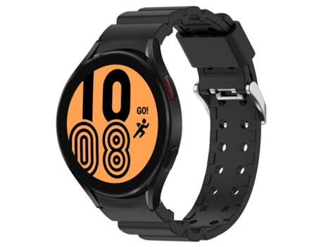 Correa de reloj inteligente para Samsung Galaxy Watch4 44 mm Armor Pure Color Silicone (Negro)