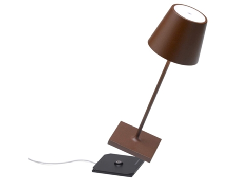 Lámpara de Mesa Poldina Pro Mini Corten LED recargable y regulable ZAFFERANO