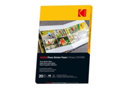 Papel Fotográfico KODAK Autoadesivo Sticker A6 120 G/M² Branco Pack 20 Folhas