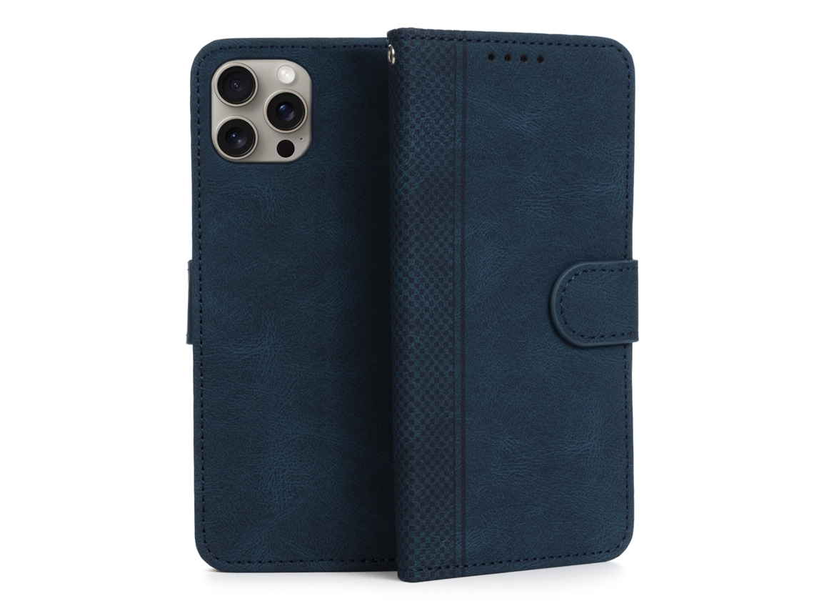Funda Antigolpes Tipo Libro Simil Piel Para Iphone 13 Pro. Tarjetero Interior, Muñequera Extraíble.