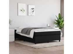 Cama Box Spring Con Colchón Tela Negro 140x200 Cm