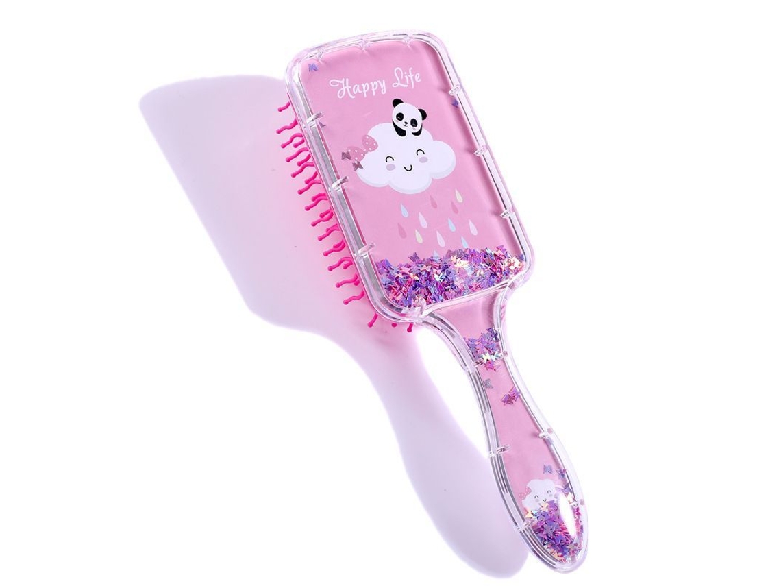 Peineta Con Almohada, Diseño De Animales, Masaje Antiestático, Resistente A Los Arañazos (panda)