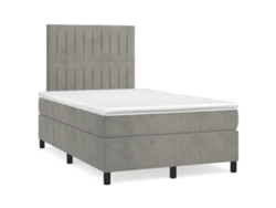 Maison Exclusive - Cama Box Spring Con Colchón Terciopelo Gris Claro 120x200 Cm