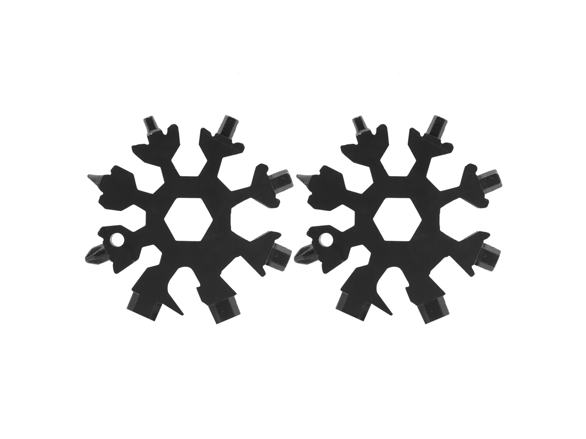 Kit De 2 Llaves Multiusos Snowflake 18 En 1, Herramienta Portátil De Acero Al Carbono Para Uso En Exteriores.