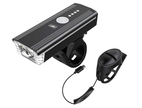 Luces de bicicleta Led Faro de bicicleta USB Recargable Ultra brillante Faro de bicicleta con bocina de bicicleta Elet-Negro ENZONS