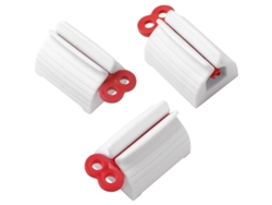 3 Dispensadores De Pasta De Dientes Exprimibles Con Base Rodante Para Accesorios De Baño, Abs, 5,2 X 3,8 X 3,8 Cm.