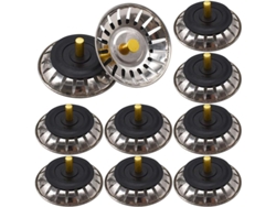 10 Coladores De Fregadero De Acero Inoxidable, Tapa De Cierre Para Fregadero, Protector De Orificio, 80 Mm De Diámetro, Apto Para Cocina.