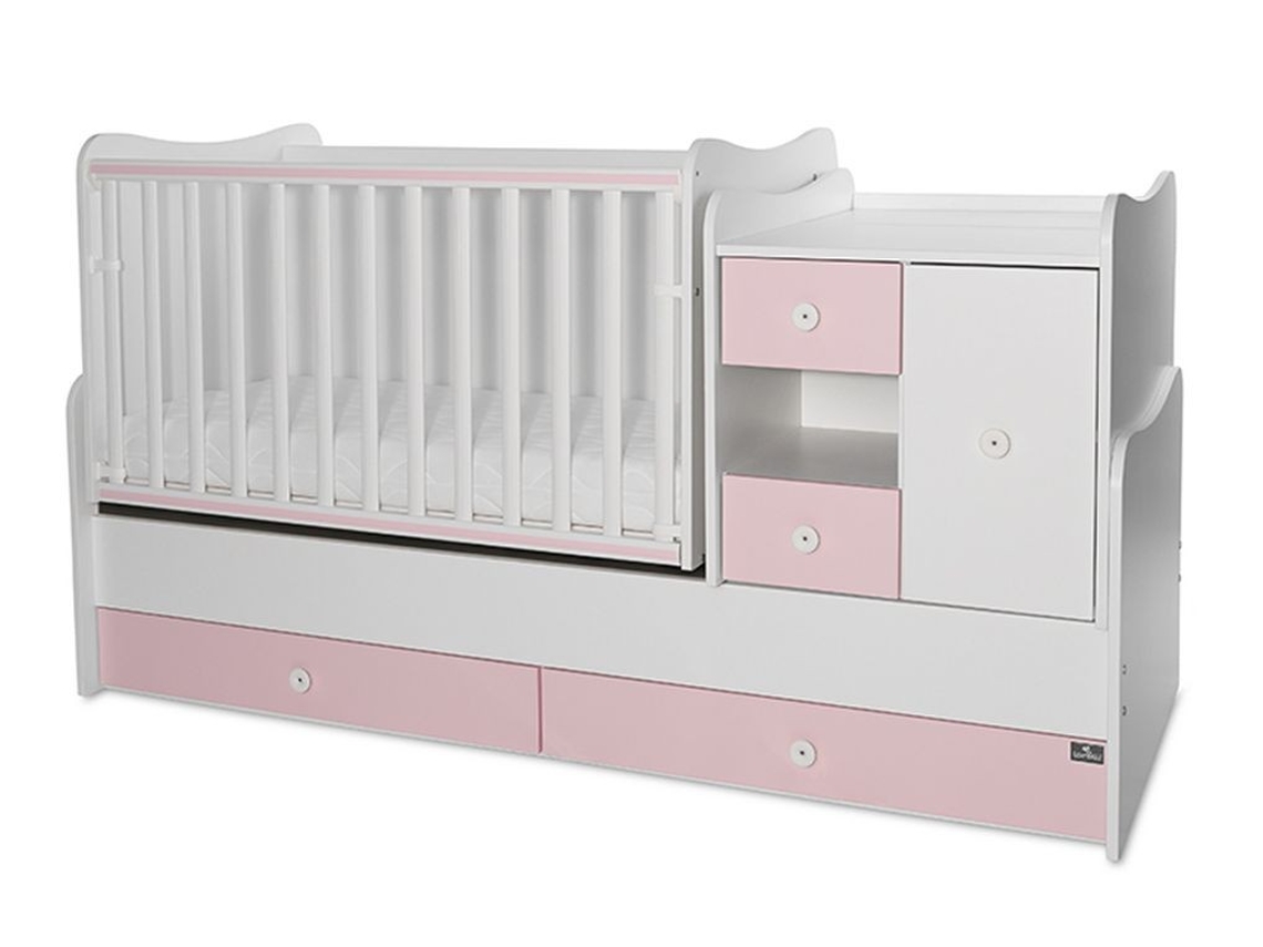Cuna convertible en cama MINIMAX de LORELLI Whiteorchid pink