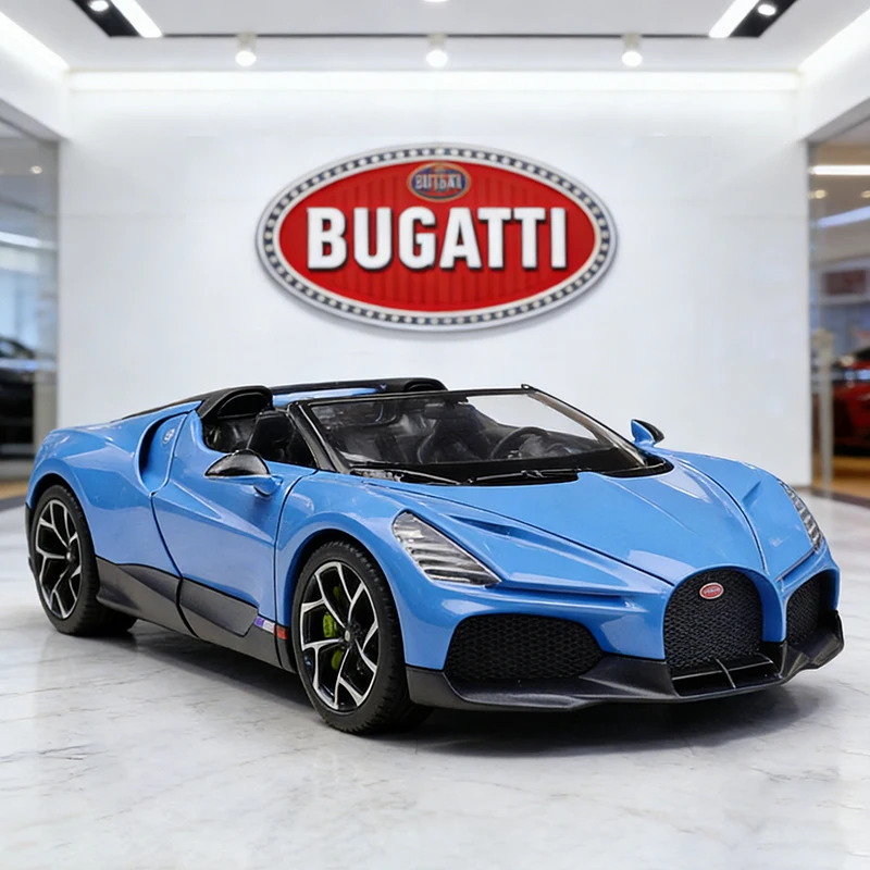 (azul) Modelo De Superdeportivo A Escala 1:24, Fabricado En Metal Fundido A Presión Y Modelo De Coche De Juguete.