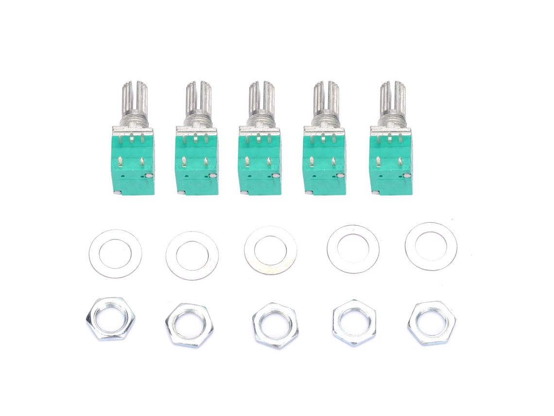 5 Potenciómetros De Enlace Simple Rv097ns B100k Con Interruptor De Audio Sellado