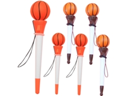 Juego de 6 bolígrafos de tinta negra, inspirados en las cadenas de las pelotas de baloncesto.
