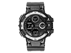 Reloj electrónico deportivo multifuncional Addies MY-1901 para hombre con tres ventanas LED brillantes, compatible con calendario, alarma y cronógrafo.