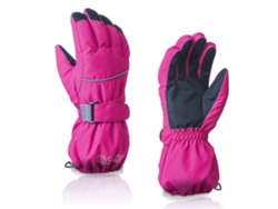 Guantes de esquí impermeables para jóvenes y niños, guantes cálidos de cinco dedos
