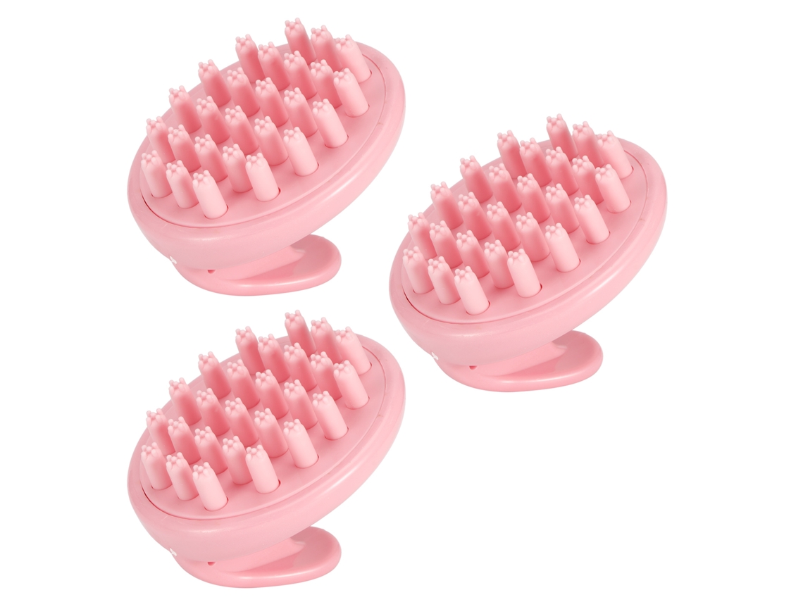Cepillo de masaje para el cabello rosa, 3 unidades