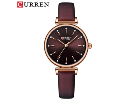 Relojes de Moda para Mujer Reloj de Pulsera con Correa de Cuero Genuino de Cuarzo Reloj Resistente al Agua para Mujer-Café de concha Rosa LUUCOZK