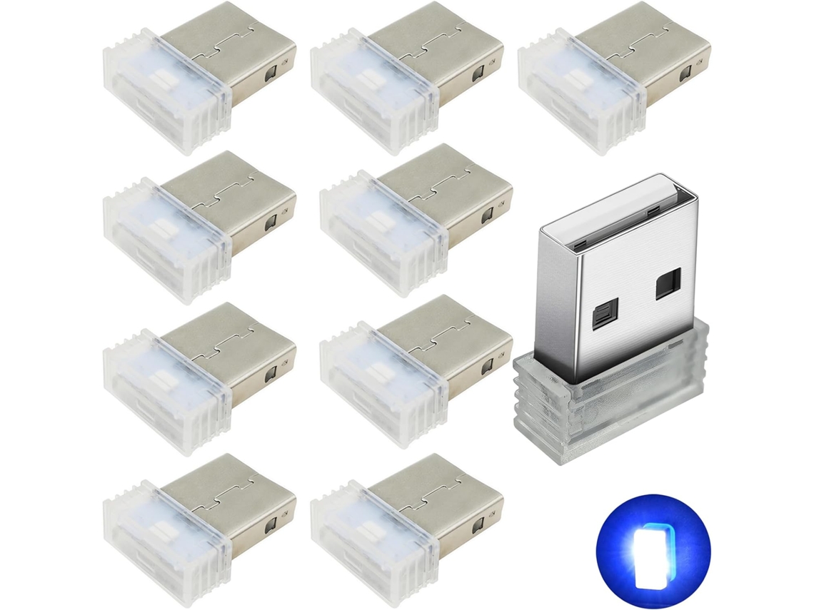 10 Mini Bombillas Usb Azules De 5 V, Para Coche/teclado/escritorio