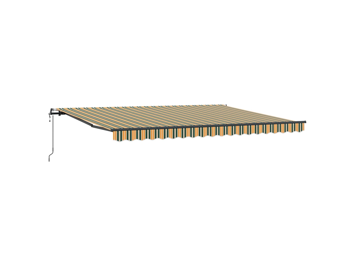 Maison Exclusive - Toldo Retráctil Verde Y Amarillo 450 X 350 Cm Tela Y Aluminio