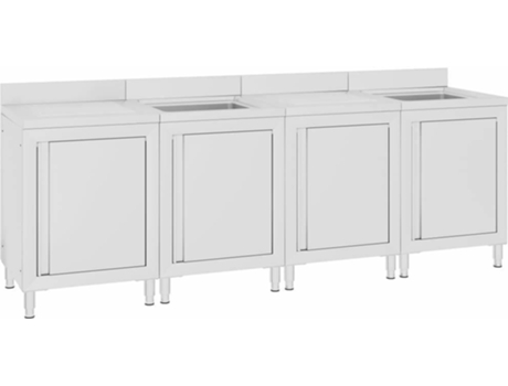 vidaXL Fregadero de cocina profesional acero inoxidable 240x60x96 cm
