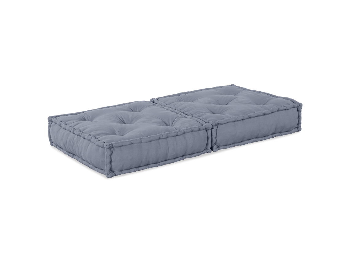 Puf Moderno De Algodón Gris Vidaxl Gris Algodón (70x70x36 Cm)