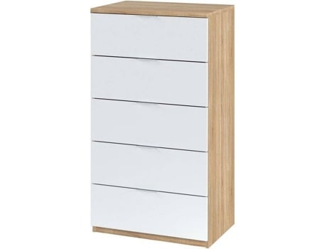 Cómoda HABITDESIGN Luca (Roble y Blanco - Melamina - 60x110x40 cm)