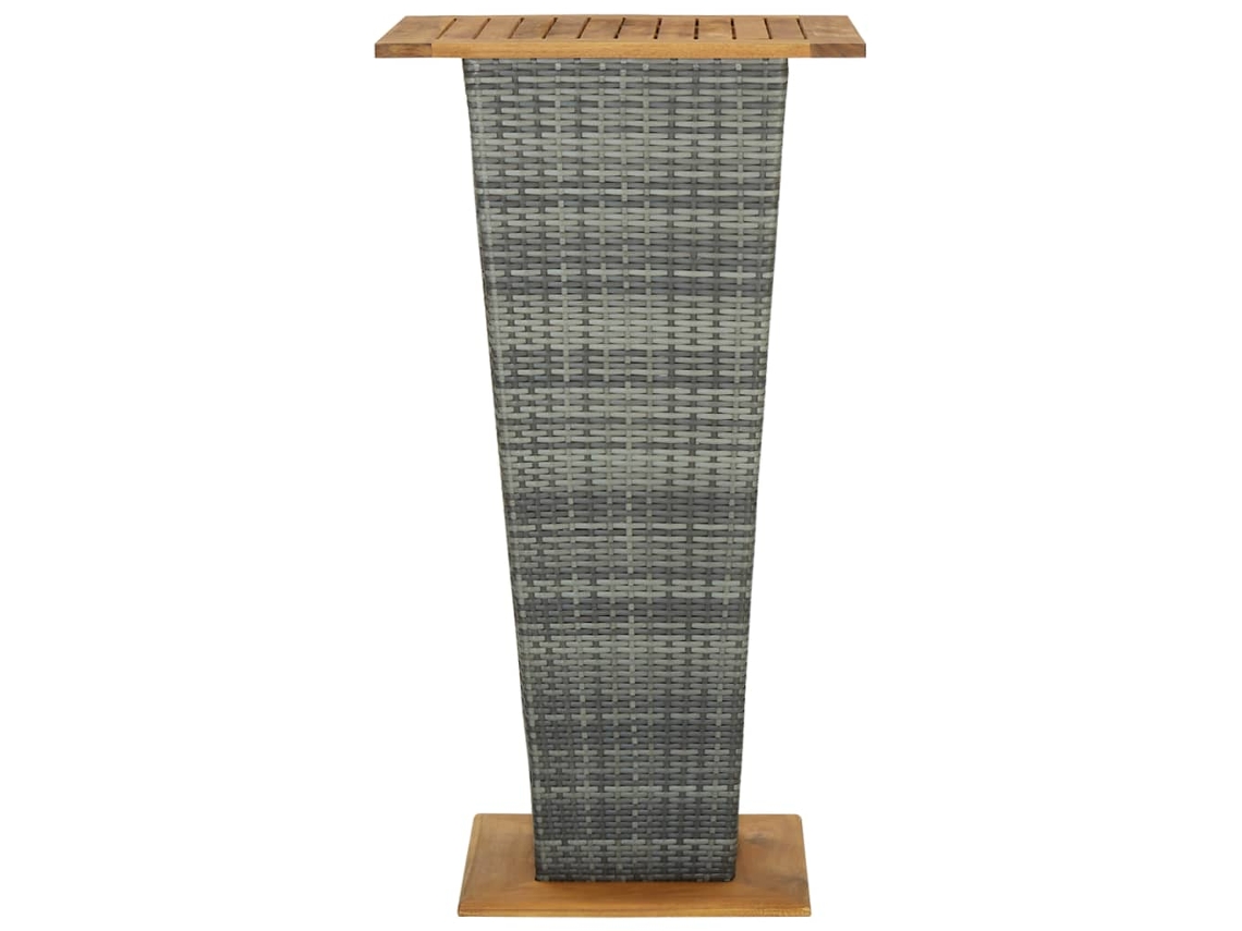 Maison Exclusive - Mesa Alta Ratán Sintético Y Madera De Acacia Gris 60x60x110 Cm