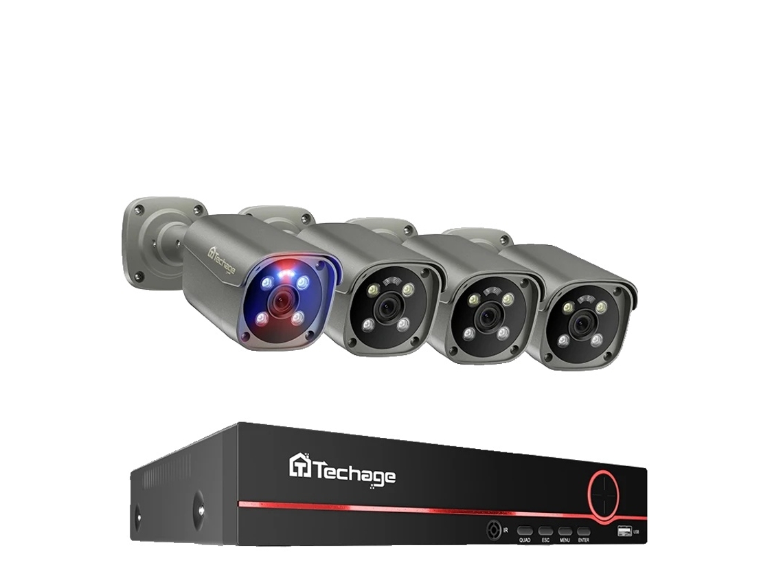 Sistema de cámara de seguridad, entrada de video de 8 canales, comunicación de audio bidireccional, cámara de 8 MP, 8 canales, 4 unidades, OEM de 4 toneladas