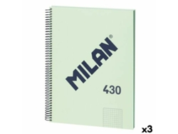 Libreta MILAN 430 Verde A4 80 Hojas (3 Unidades)