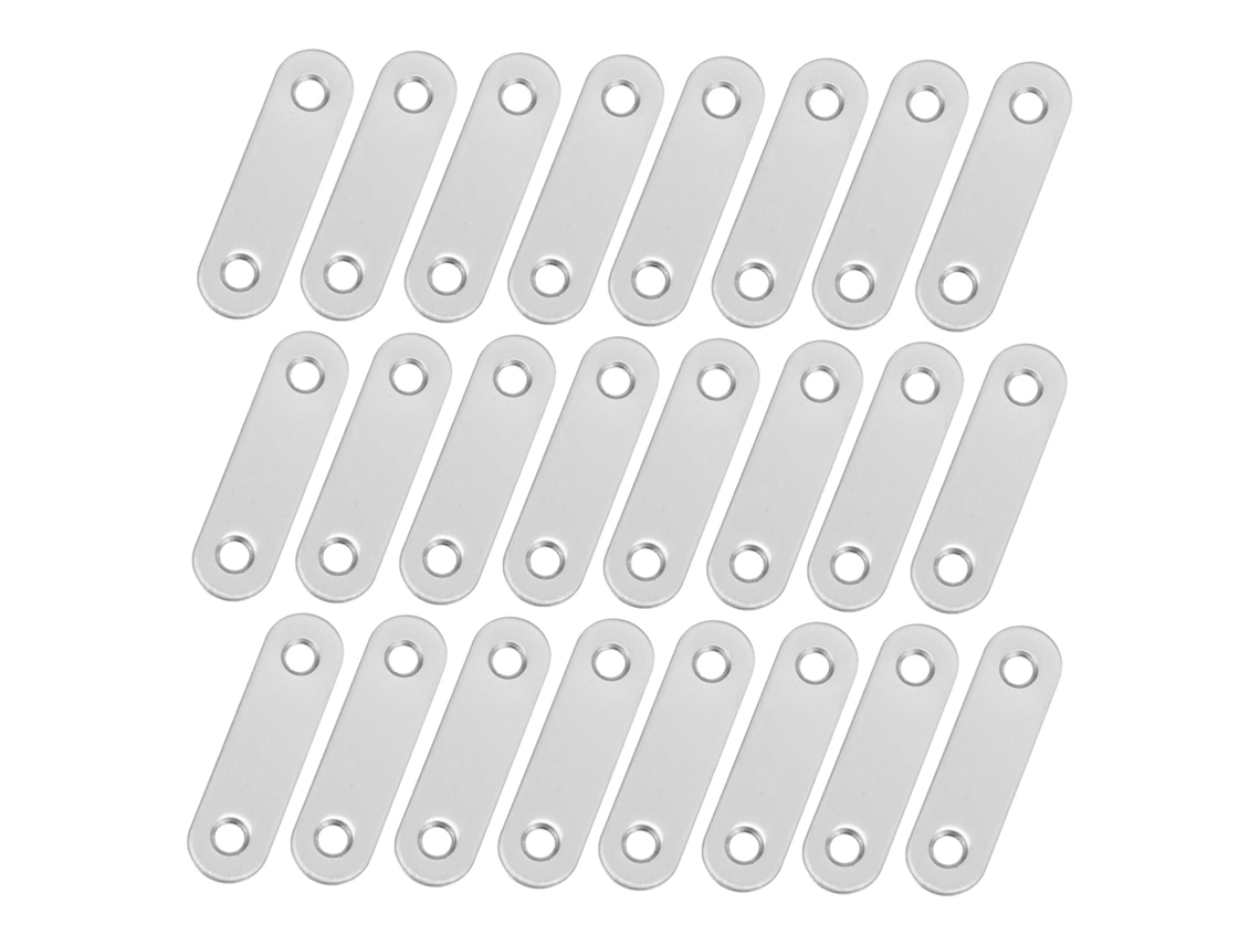 40 Piezas De Escuadras Planas De Acero Inoxidable, Conectores De Orificio Recto Reforzados, Soportes De Alta Resistencia.