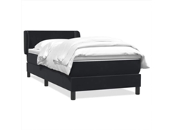 Maison Exclusive - Cama Box Spring Con Colchón Cuero Sintético Negro 80x220 Cm