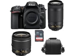 Kit Cámara Réflex NIKON D7500 AF-P 18-55MM F3.5-5.6G VR + AF-P 70-300MM F4.5-6.3 ED VR DX Bolsa +16 GB SD