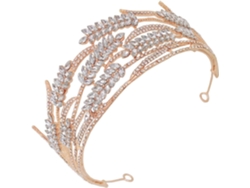 Corona Barroca Dorada Brillante Nuobesty Para Bodas, Elegante Tiara Nupcial De Metal Macizo.