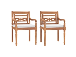 Sillas Batavia (2 piezas) con cojines, madera maciza de teca, Dkd Home Decor