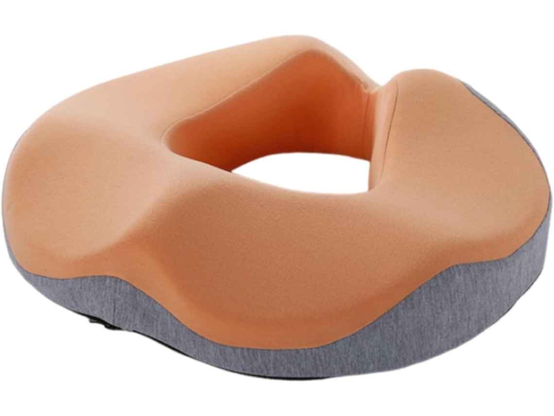 Cojín Ortopédico De Espuma Viscoelástica Para Silla De Oficina, Para Aliviar La Ciática, Naranja Y Gris. Digitallab