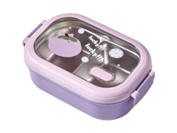 Fiambrera Isotérmica Con Compartimentos Extraíbles De Acero Inoxidable Morado Para El Trabajo.