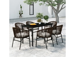 Juego de comedor de jardín marrón de 7 piezas DKD Home Decor