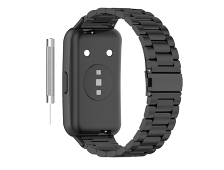 Correa de acero inoxidable hebilla de 3 perlas para Huawei Band 7 - negro