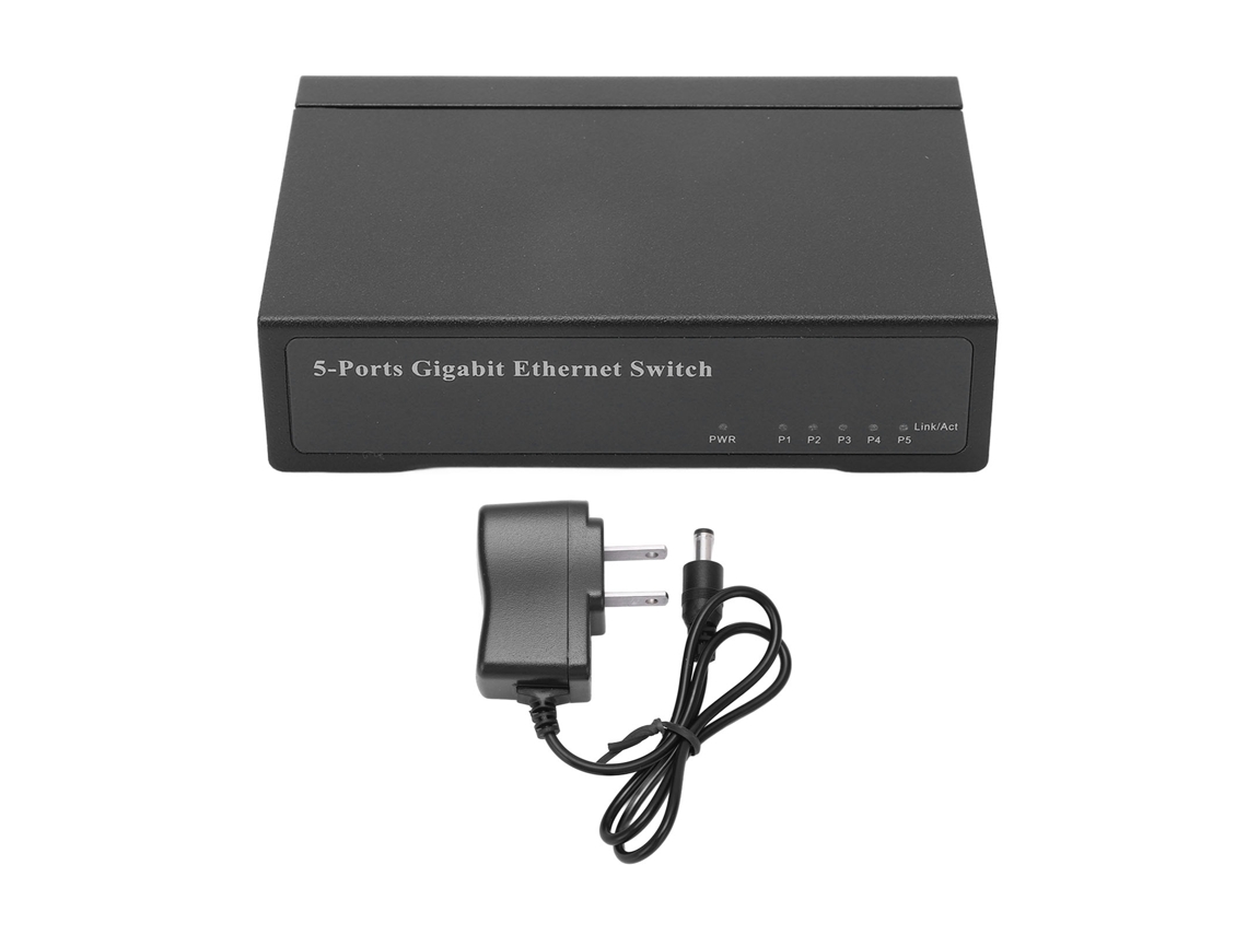 Switch Ethernet No Gestionado De Escritorio Con 5 Puertos, Divisor De Ethernet De Oficina, 100‑240v