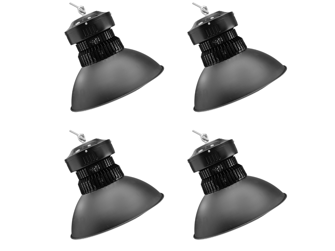Pack de 4 Campanas LED IndustrialTower 100W 10.000 Lúmenes, Blanco Frío 6000K SMD3030 para Uso en Interior IP20