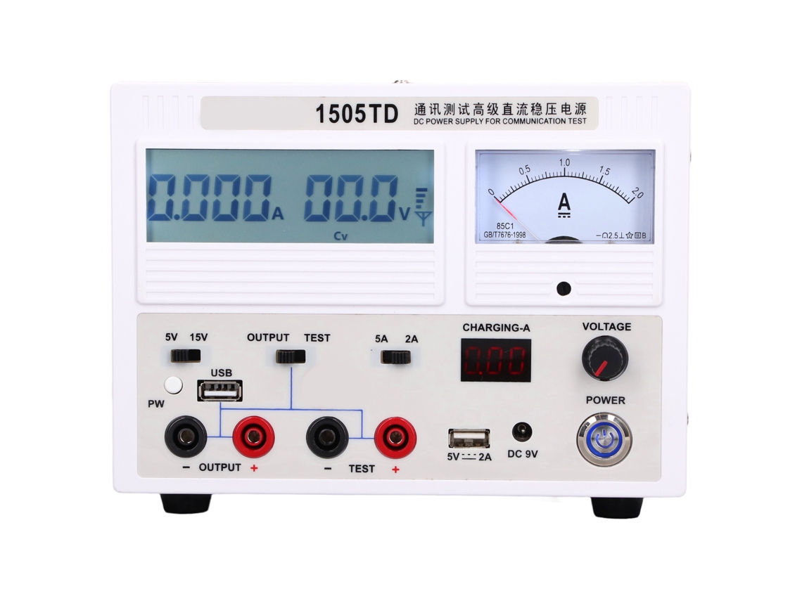 Fuente de alimentación DC regulable y regulada con pantalla LCD para pruebas de comunicación, enchufe 220V 1505tduk.