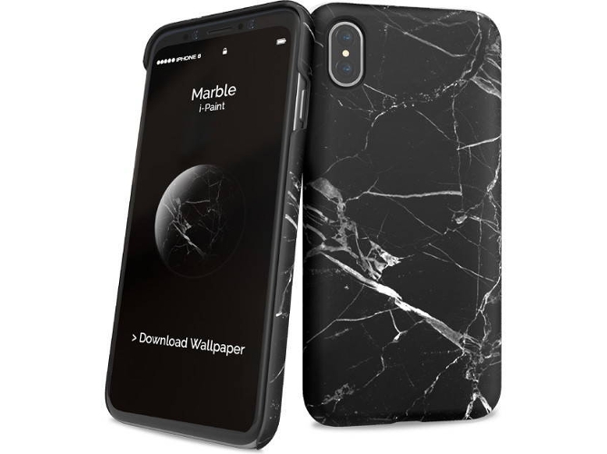 Funda iPhone X, XS I-PAINT Hard Marble Negro