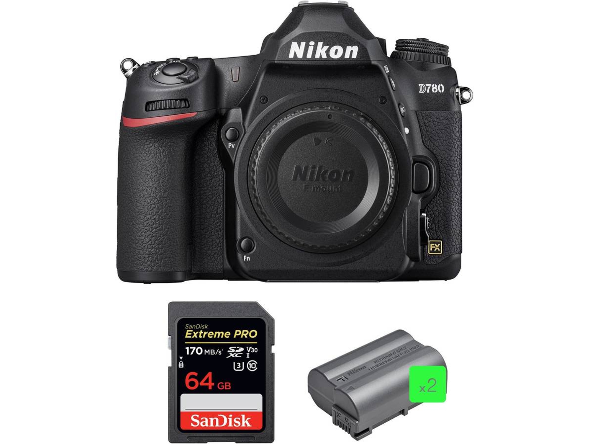 Kit Cámara Mirrorless NIKON Nikon D780 + SanDisk 64GB + 2 Nikon EN-EL15b