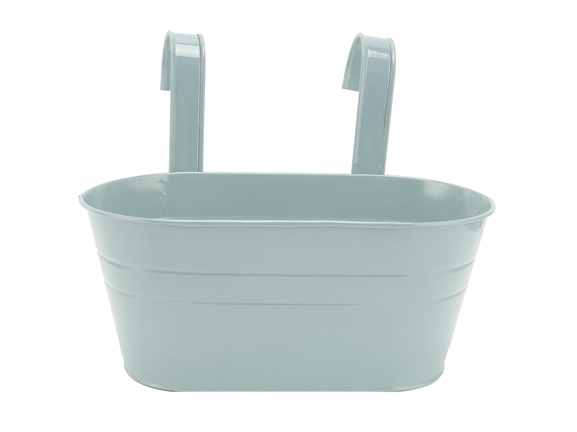 Maceta Colgante De Hierro Con Gancho Desmontable Para Decoración De Jardín, Azul, 21x22,5 Cm