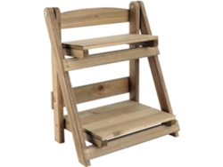 Estantería Plegable De Madera Maciza De 2 Niveles De Estilo Retro, Soporte Para Plantas De Interior Para Cafetería.