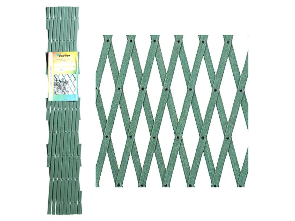 Celosía extensible de PVC verde 2x1 metros
