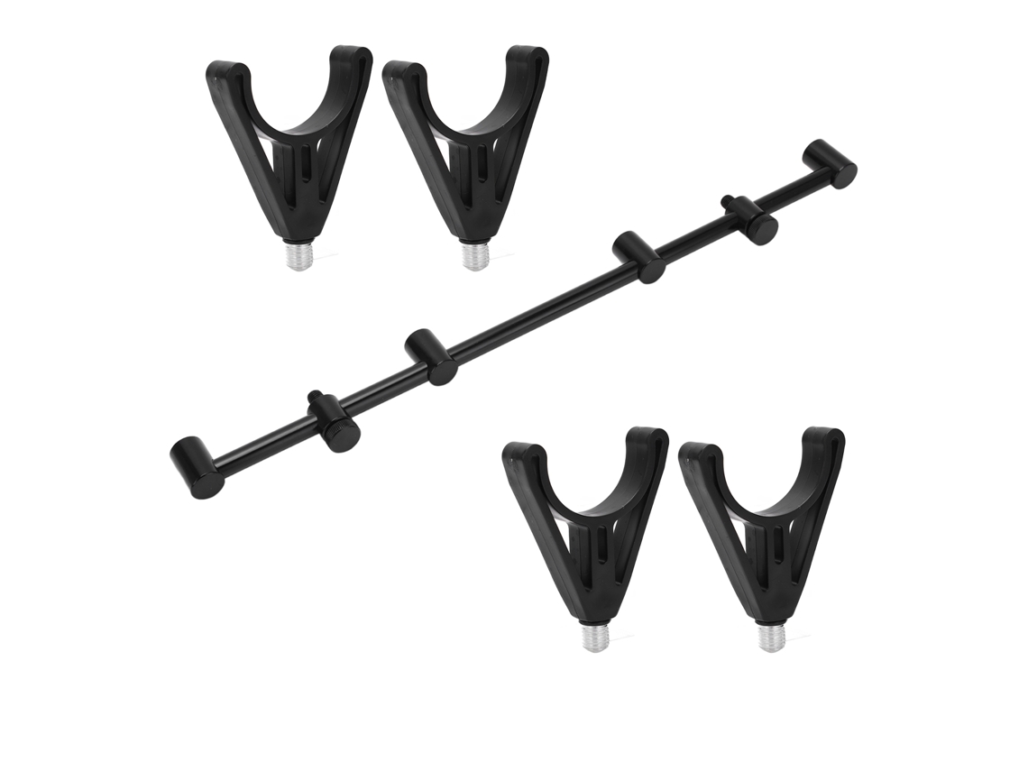2026rebe-porta Cañas De Pesca Para Carpa Con 4 Cabezas, Soporte Extensible 45cm, Accesorio De Pesca Exterior Negro