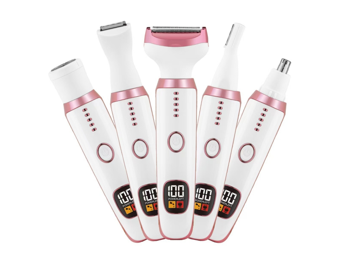Recortadora recargable 5 en 1 para mujer con pantalla digital, para rostro, cejas, nariz y cuerpo, multifuncional, compacta, R STELASPLEN